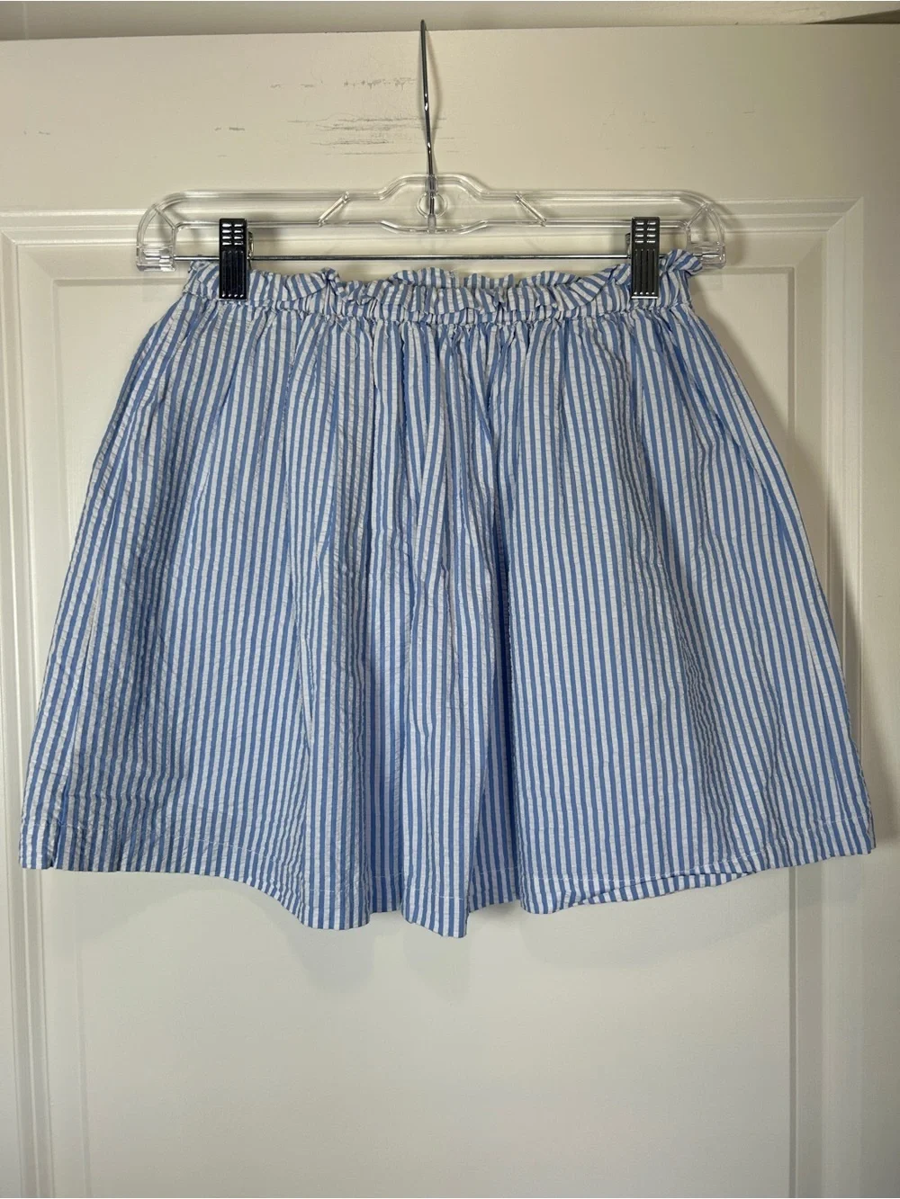 Crewcuts Blue and White Striped Button-Front Girls' Skirt